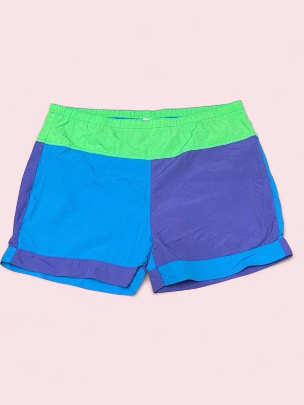 Hanna Andersson Men’s Swim Trunks XL Retro Blue‎ Purple Neon Green Board Shorts